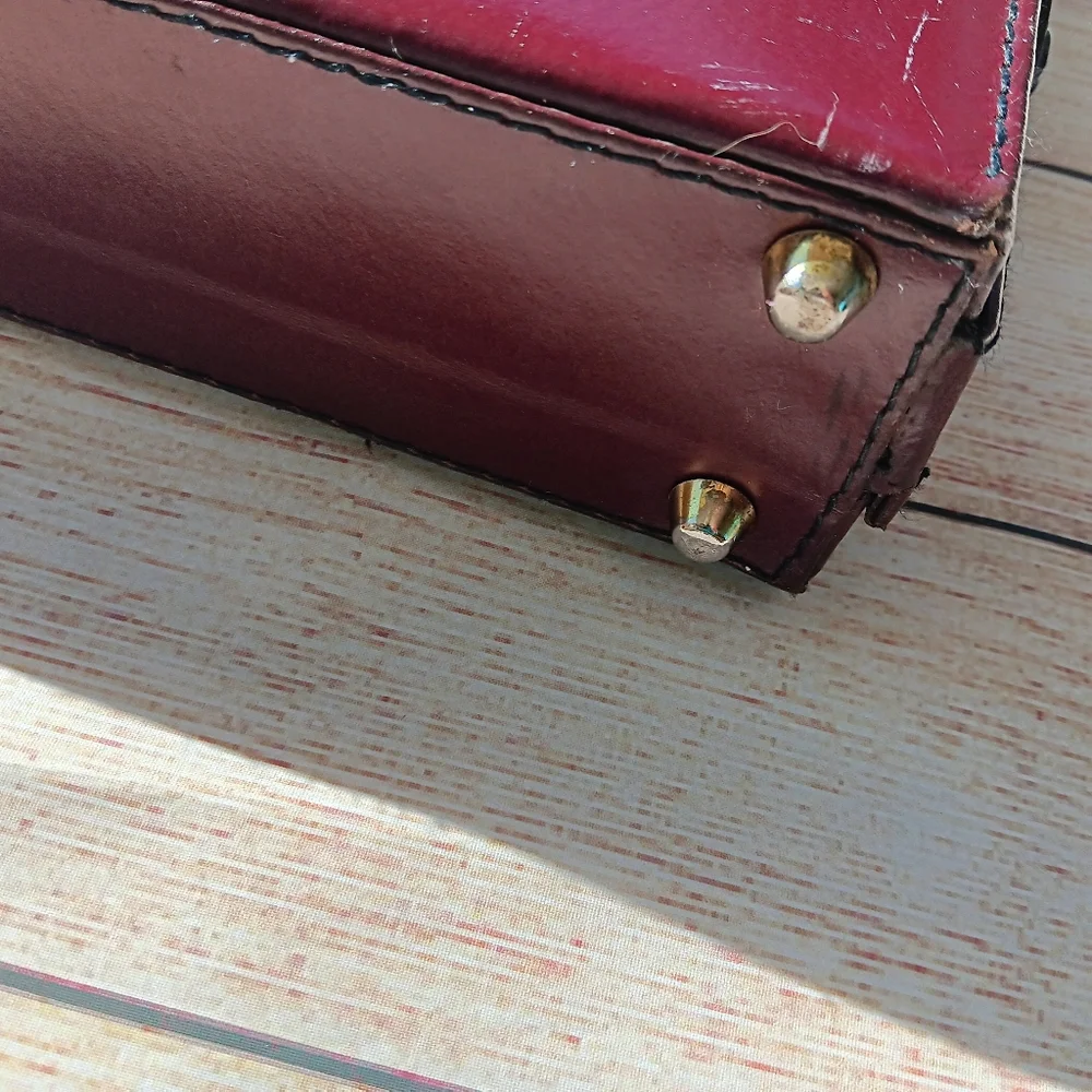 Vintage! Presto Burgundy TOP Grain leather Briefcase